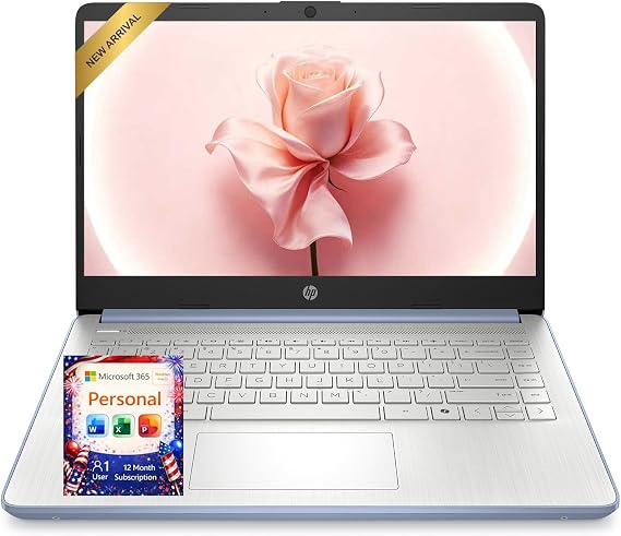HP Everyday Slim Laptop with Copilot AI 2026 Edition Latest Intel 4-Core N150 CPU 4GB RAM 128GB SSD + 1TB Cloud Storage Microsoft 365 Windows 11 Thin & Portable w/o Mouse