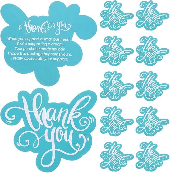 Mini Thank You Cards Small Thank You Cards Mini for Small Business Retail Stores Birthday and Wedding Use Double-Sided Prints Thick Cardstock 3.54 X 3.14 in