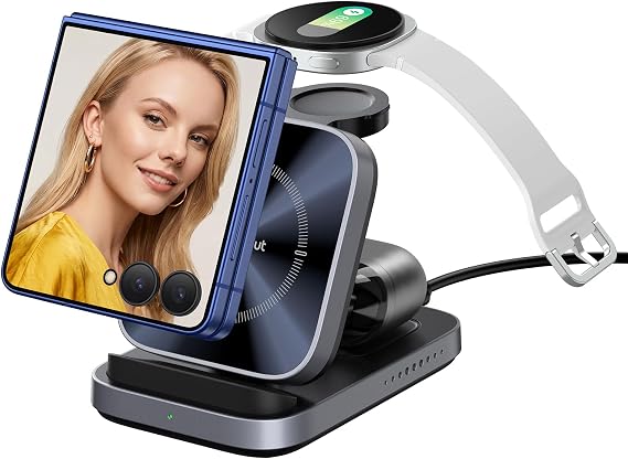 3-in-1 Portable Inductive Charging Station for Samsung Z Flip 8/7/6/Moto