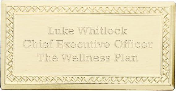 Things Remembered Engraved Brass Textured Edge Plate- 3.1"Long by 1.2"Tall (Free Customization)