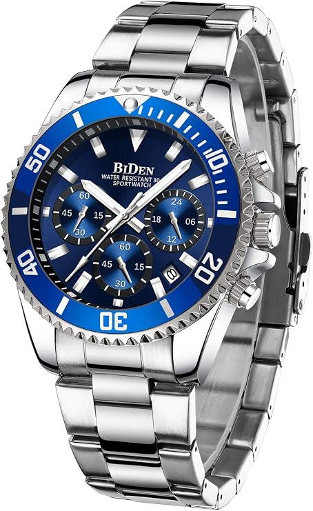 Biden BIDEN-0163 Men's Analogue Quartz Watch with Stainless Steel Strap