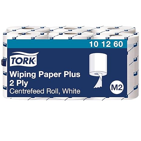 Tork Centrefeed Wiping Paper Plus White M2, Absorbent, 6 x 457 Sheets, 101260
