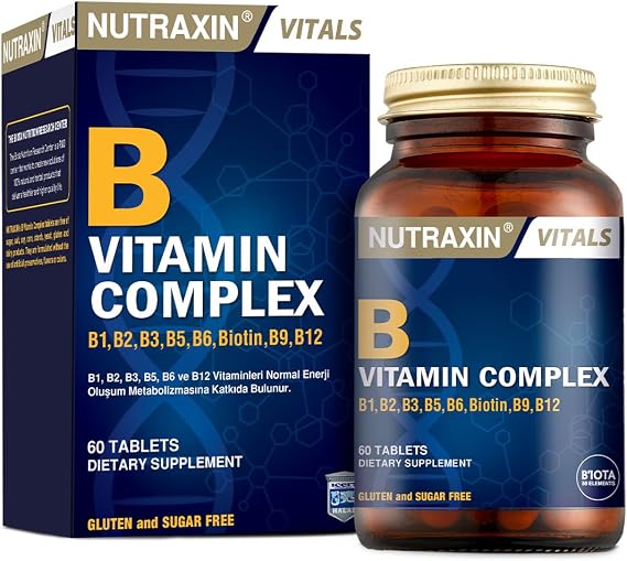 Nutraxin B Vitamin Complex 60 Tablet | 10 B Vitamini İçeren Güçlü Formül