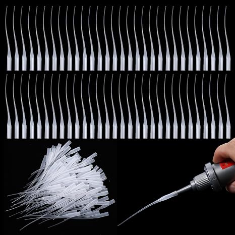Giantree 300 Pcs Plastic Glue Tips, Micro Glue Tip Applicators, 2.95 Inch