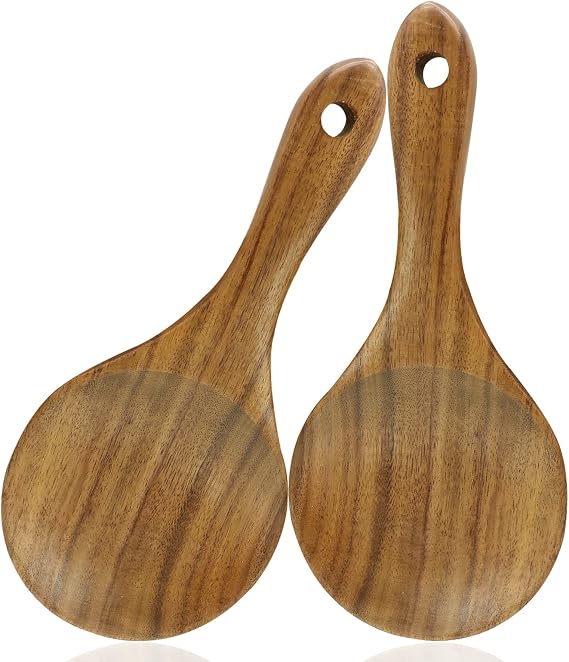 2PC Wooden Rice Paddle, 7.09 Inch