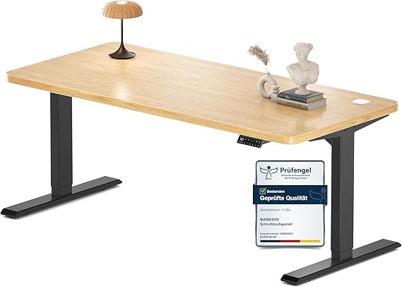 MAIDeSITe S2 Pro Height-Adjustable Desk (160 x 80 cm) Height-Adjustable Electric Bar Table Energy Efficient Whisper-Quiet Dual Motor Load Capacity 160 kg with Collision Protection Function