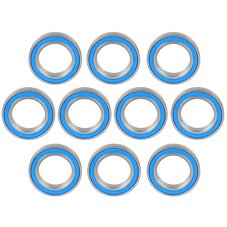10 Pcs 6802-2RS Bearings ABEC-5 Level 15x24x5mm, Double Rubber Seals and Pre-Lubricated, Deep Groove Ball Bearing.