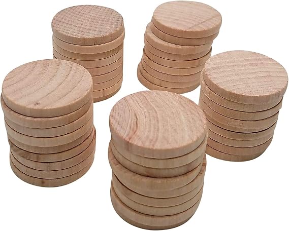 200 Pieces Unfinished Wood Slices, Blank Beech Round Discs for DIY Wooden Crafts(30mm/1.2inch)