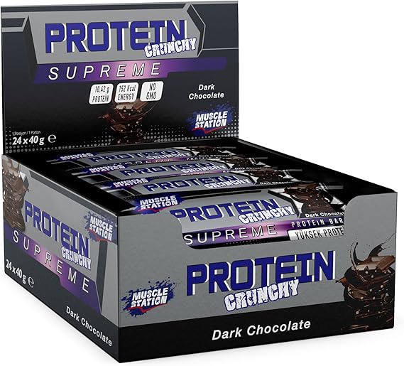 Muscle Station Supreme Crunchy Protein Bar 40 Gr 24 Pieces
