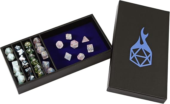 Forged Dice Co. Dice Battle Pit Dice Tray - 2 Dice Trays in 1 with Staging Area - Rolling Tray and Storage Compatible with Any Dice Game, D&D and RPG Gaming - Blue