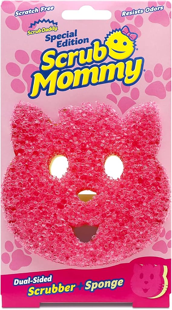 Scrub Daddy Scrub Mommy Special Edition Pets Cat - Scratch-Free Multipurpose Dish Sponge - BPA Free & Made with Polymer Foam - Stain & Odor Resistant Kitchen Sponge (1ct)