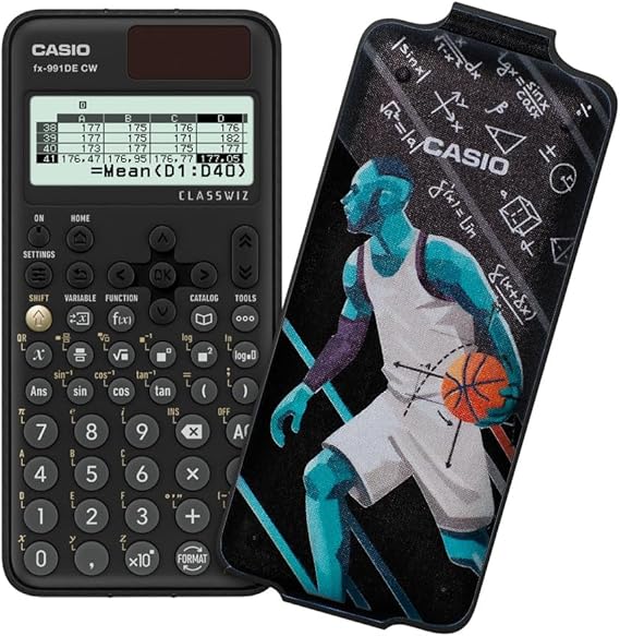 Casio FX-991DE CW ClassWiz Technical Scientific Calculator with Art Case Basketball German Menu Guide (Limited Edition)