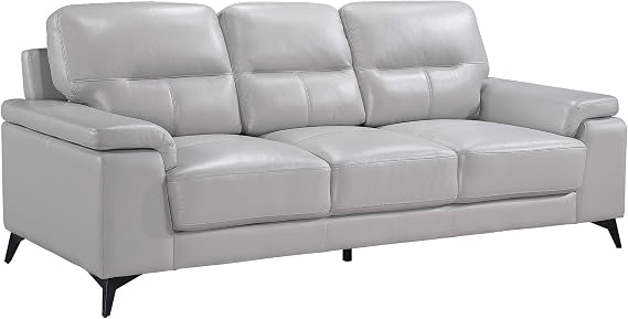Lexicon Mischa Leather Match Sofa in Silver Gray