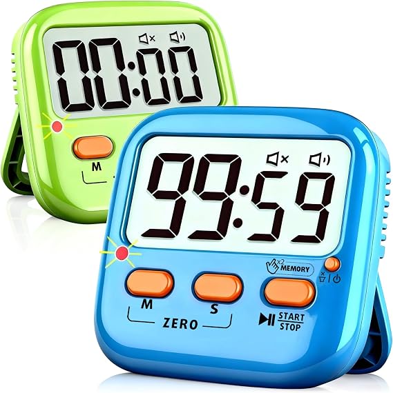 2 Pack Digital Timer for Kids Teacher Classroom Kitchen Office