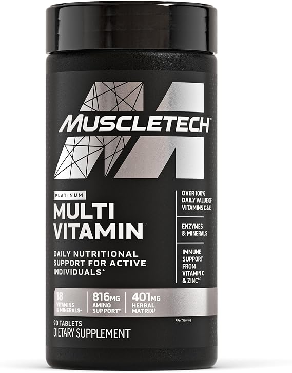 MuscleTech Platinum Multivitamins for Men & Women, Multi-Vitamin Supplement