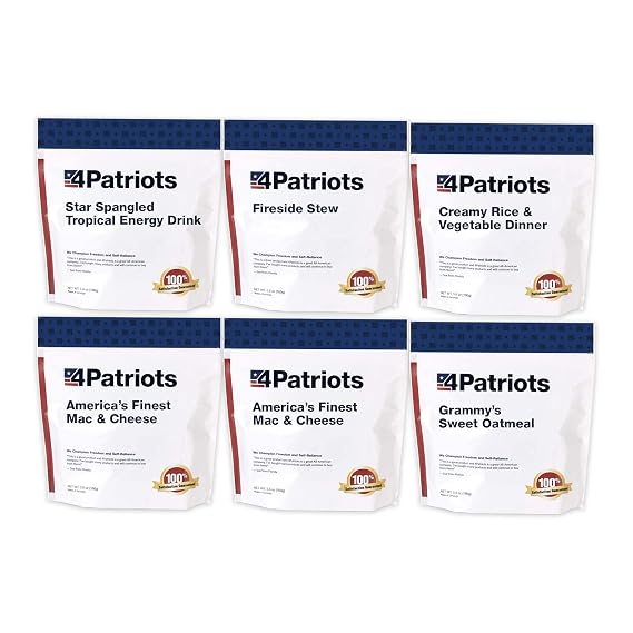 4Patriots 1-Week Survival Food Kit: Emergency Food Supply Designed to Last 25 Years, 42 Servings