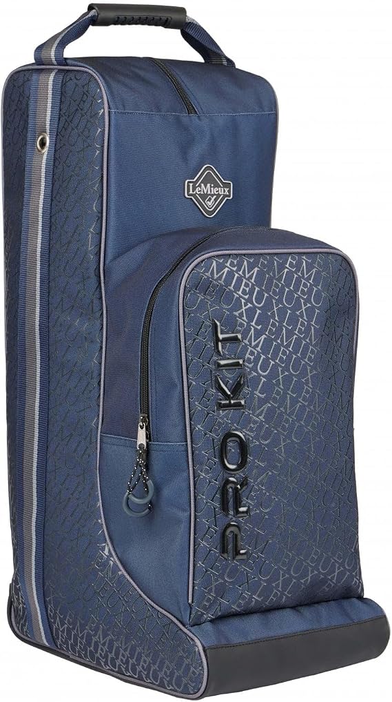 Lemieux Elite Pro Boot & Hat Bag - Strong Waterproof Outer - Padded Divider Between Boots - Comfort Grip Handle - Navy