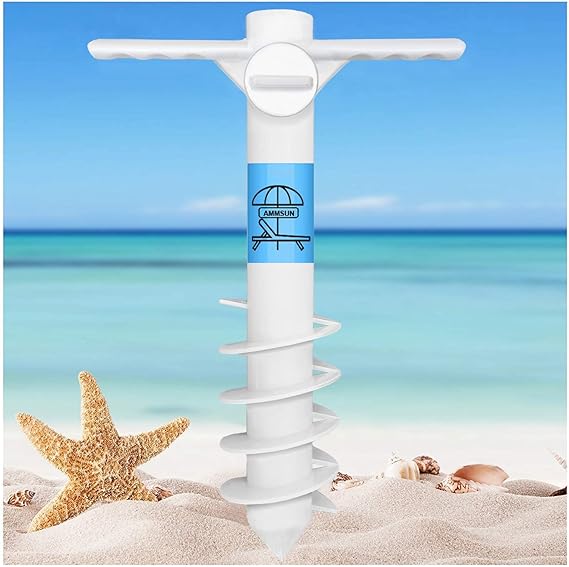 AMMSUN Beach Umbrella Sand Anchor Heavy Duty Outdoor Umbrellas Auger Base