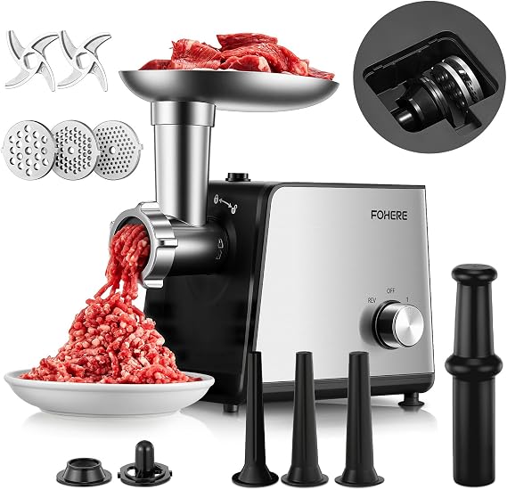 FOHERE Electric Meat Grinder for Home Use 3200W Max Heavy duty