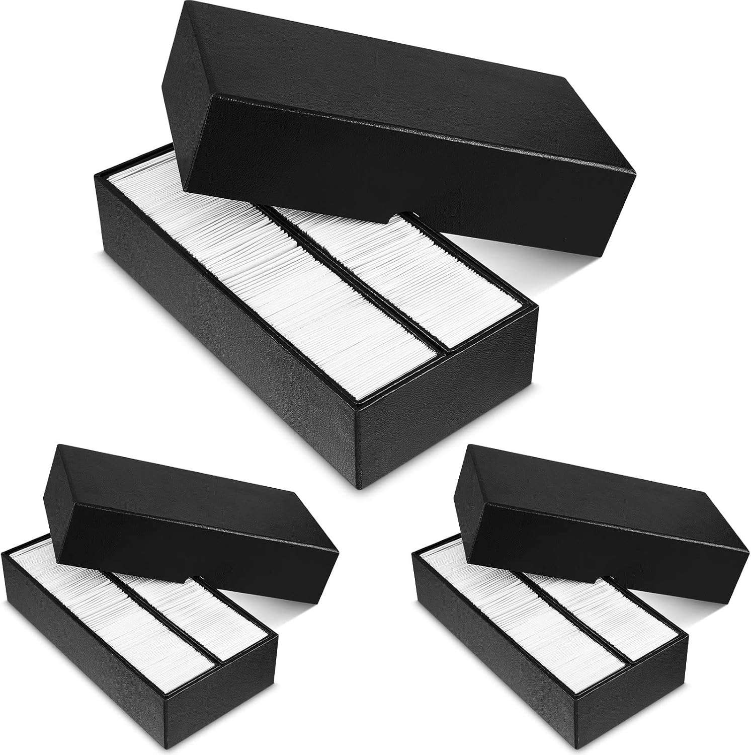 Henoyso 3 Pcs Double Row Coin Box Holders for Collectors Storage Supplies Collecting Coin Cases, 9 x 2 x 2 Inch About Half Box Cases Black