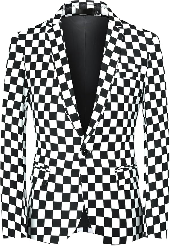 Cloudstyle Mens Suit Jacket Floral Printed Two Button Casual Blazer Sports Coat