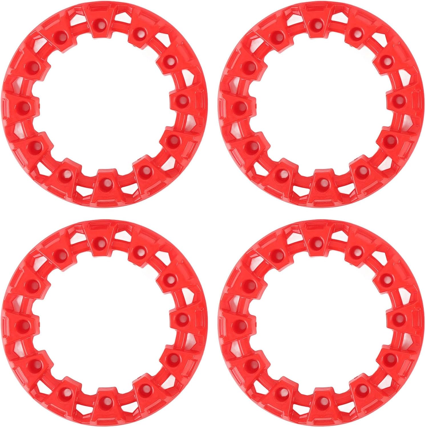 ATV Wheel Hub Trim 6 Inch Premium ABS Plastic Hub Protection Cover Universal Fit for Go Kart and ATV Vehicles Set of 4Pcs (Red)