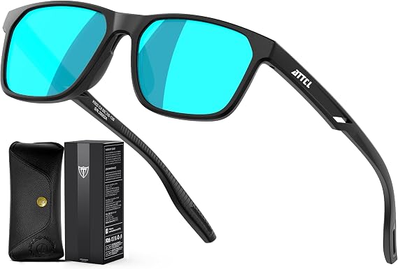 ATTCL Polarized Sunglasses Men Rectangular TR90 Driving UV400 Lightweight