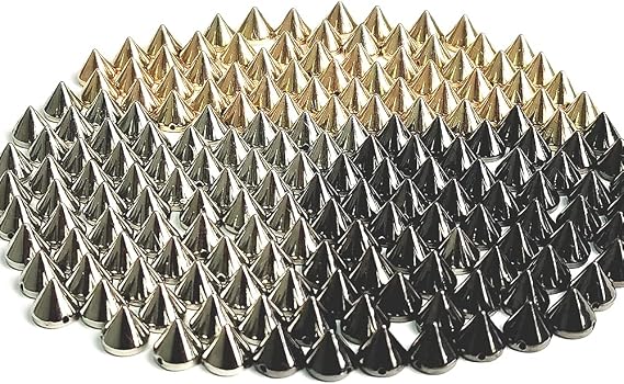 300PCS 8mm Acrylic Bullet Cone Spike Studs Bead Decorative Rivets Pyramid Beads Craft Spikes for Clothing