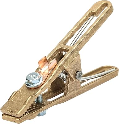 Welding Ground Clamp, 260A Brass Earth Clamp A Shape Electroplated Welder Earth Grounding Cable Copper Grip Clip Processing Electrode Holder Professional Tools for Manual Welding Machine