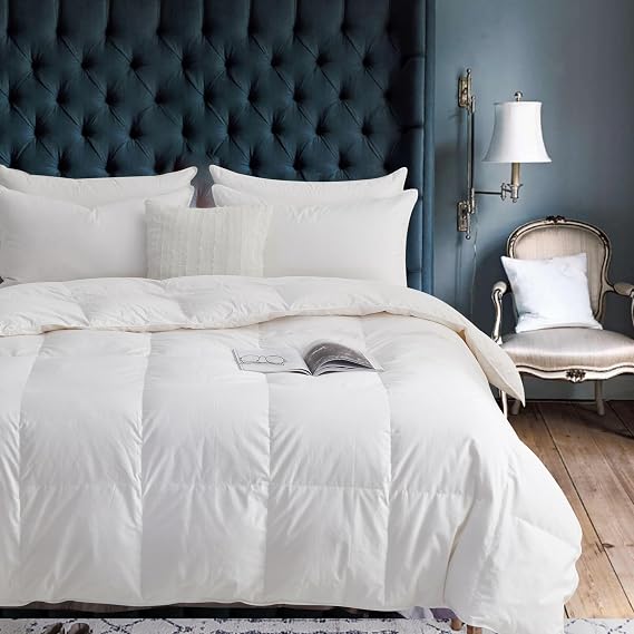 Ambassador Canadian Goose Down Duvet - Ultra-Soft, Breathable, Fluffy, Baffle-Box Design, Corner Tabs, 650 Fill Power, Oeko-TEX & DOWNMARK, Premium Cotton - All Season in (King/Cali. King)