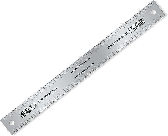 StewMac String Spacing Rule Laser-Etched Stainless Steel Tool for Pro Nut & Bridge Layout, Proportional String Positioning for Guitars & Basses, Professional Luthier Tool