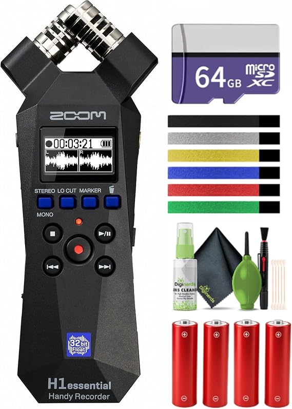 Zoom H1essential 2-Track 32-Bit Float Handy Recorder Bundle