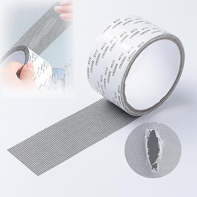 2024 New Strong Adhesive Screen Repair Tape, Screen Repair Kit Window Screen Repair Tape, Fiberglass Screen Tape Mesh Repair Suitable 5cm x 200cm for mesh Doors and Windows Black