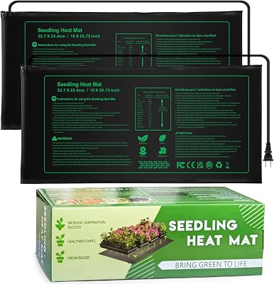 NAMOTEK 2 Pack Seedling Heat Mat, Durable Waterproof Seed Germination Heating Mat, Warm Hydroponic Plant Heating Pad