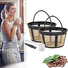 Coffee Filter Baskets 2PC, Reusable Coffee Filters Baskets 4-6 Cups Replacement Coffee Filters for Mr. Coffee and Black & Decker Coffee Makers and Brewers, Fit Most 4-6 Cups Basket Coffee Machine
