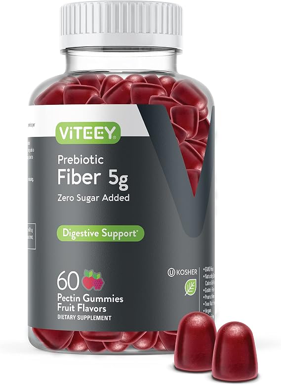 Viteey Prebiotic Fiber Gummies for Adults, 5g