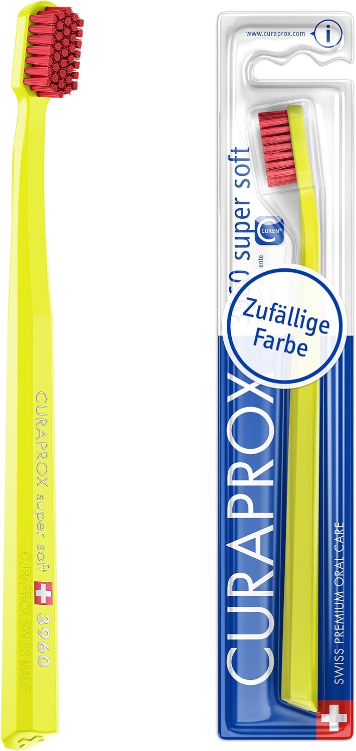 Curaprox CS 3960 super soft toothbrush – adult gums and dental care | Super soft Curen® filaments for gentle cleaning | various colors, single package