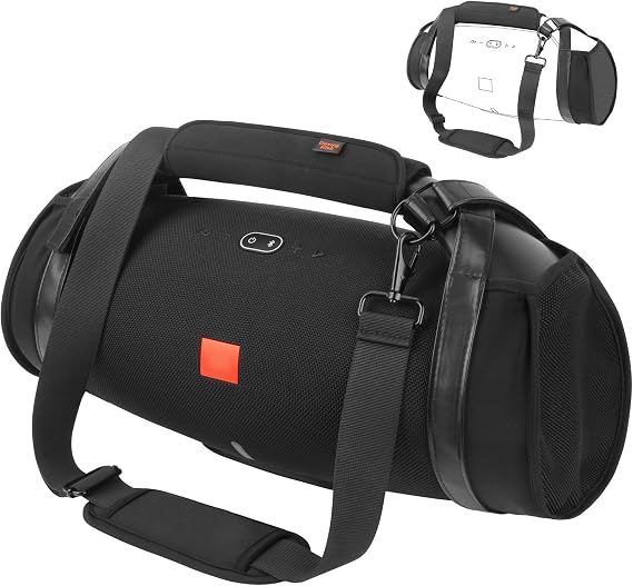 Travel Carrying Strap Compatible with JBL Boombox/Boombox 2 Speaker Protective Case Carrier Boombox 2 Shoulder Strap with Two Side Covers and Anti-Slip Handle Cover (Black)