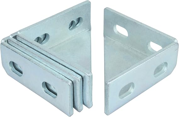4 Pack 90 Degree Gusseted Fitting for 1-5/8" Strut Channel, Corner Bracket