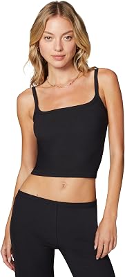 florence by mills Womens Stream to Shine Collection Crop Ribbed Tank