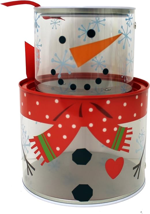 The Tin Box Company 971707 Snowman Stacking Tin Box (Clear)