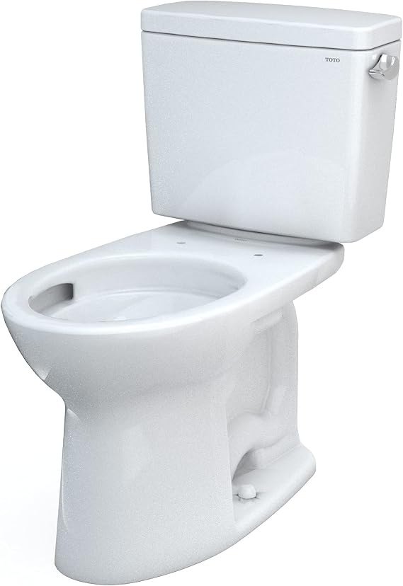TOTO Drake Two-Piece Elongated 1.28 GPF Universal Height TORNADO FLUSH Toilet with CEFIONTECT and Right-Hand Trip Lever, Cotton White - CST776CEFRG#01