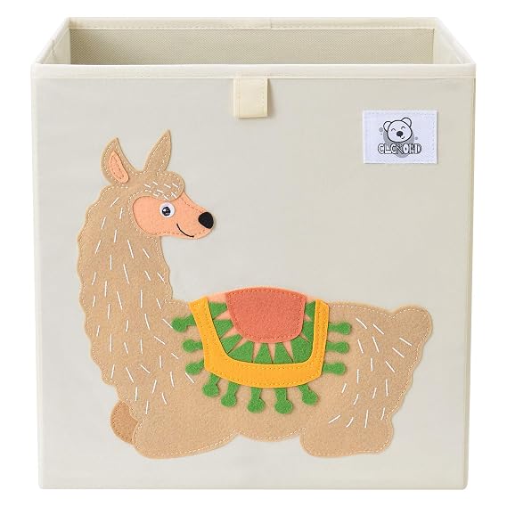 13 Inch Animal Cube Storage Bins, Foldable Fabric Kids Toy Box & Toy Chest