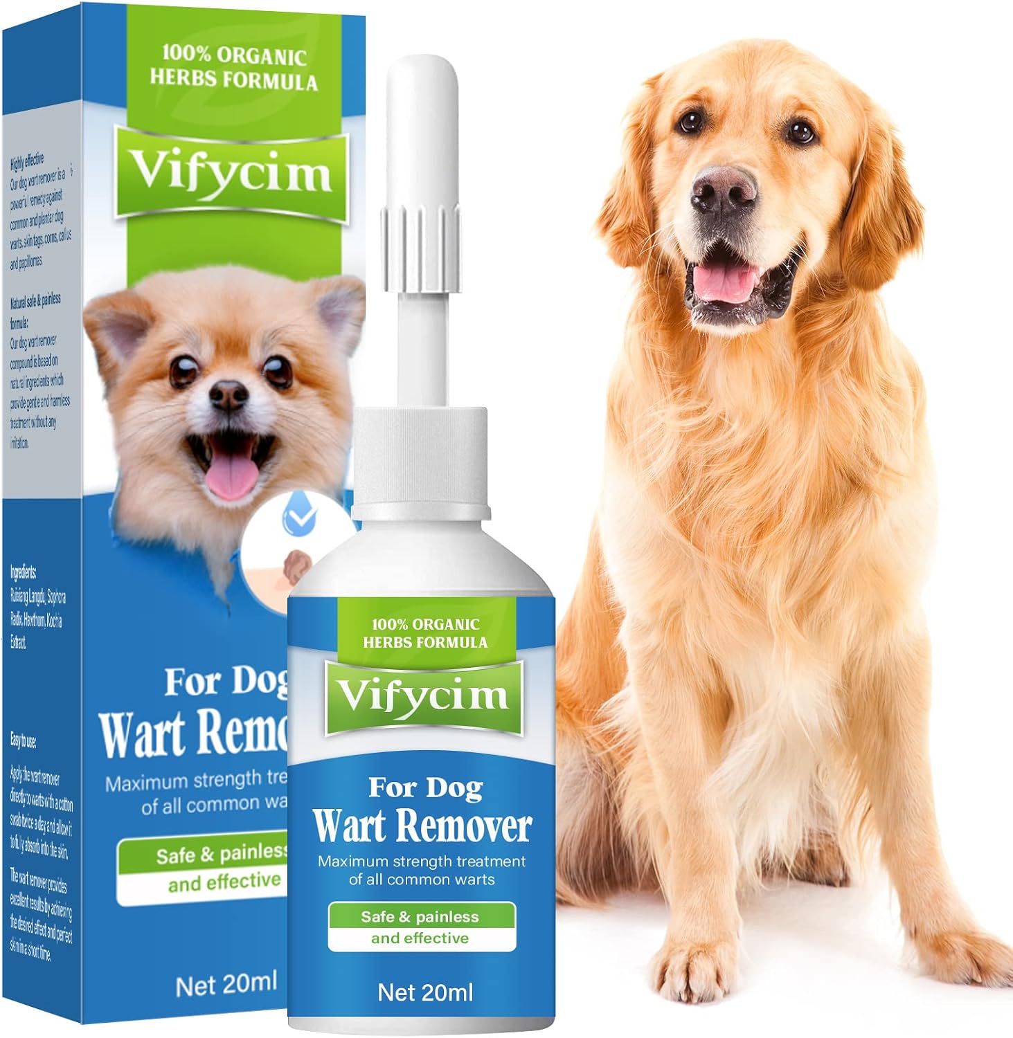 Dog Wart Remover - Dog Warts Removal Treatment Rapidly Eliminates Wart for Dogs, No Harm Pain-Free Wart Fall Off Naturally