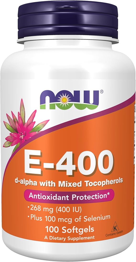NOW Supplements, Vitamin E-400 IU, Mixed Tocopherols, Antioxidant Protection, 100 Softgels