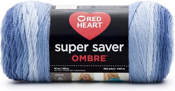 RED Heart E305.3962 Super Saver Ombre Yarn, Vineyard
