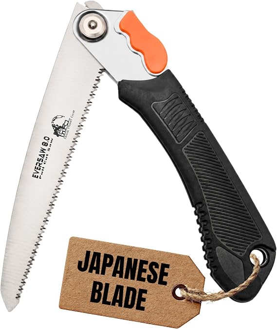 EverSaw Folding Hand Saw 8 inch Compact Camp Saw for Trees Pruning and Gardening