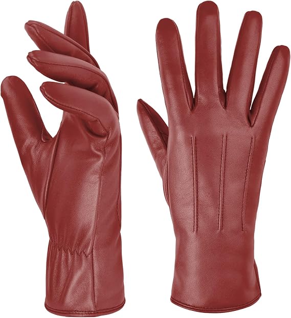 Harssidanzar Womens Warm Touchscreen Vintage Outdoor Winter Gloves GL017
