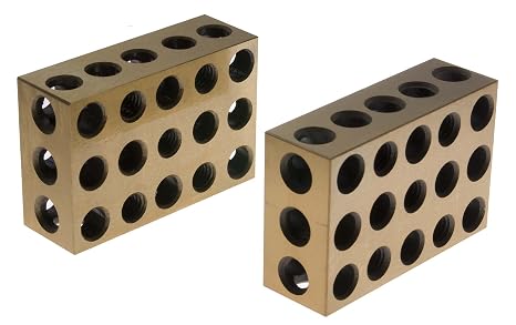 BL-123T Pair of 1" x 2" x 3" Precision Steel 1-2-3 Blocks, TiN Coated