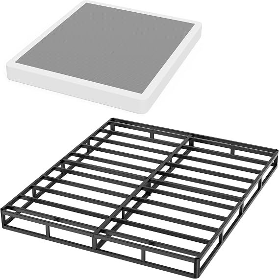 Box Spring Full Size Bed 7 Inch Full Size Box Spring Only Heavy Duty Metal Mattress Foundation Strong Bed Base with Fabric Cover,Anti-Slip & Noise-Free (7 Inch-Full)